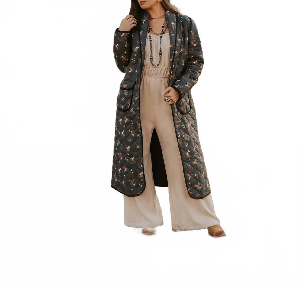 NEW TASHA POLIZZI quilted cowboy coat in multicolor